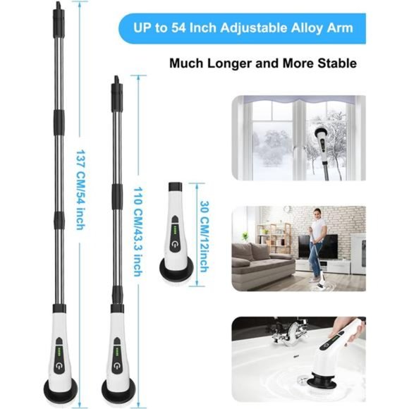 Electric Spin Scrubber, Cordless Cleaning Brush with 8 Replaceable Brush Heads - Picture 7 of 7